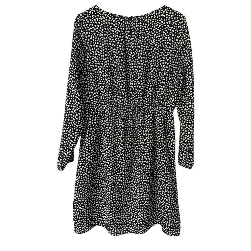 J. Crew Mercantile Long Sleeve Printed‎ Heart Dress Size 10